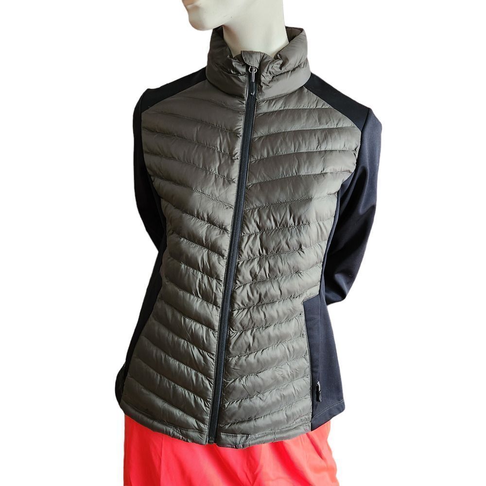 32° Heat Quilted Puffer Jacket Women's Medium Olive Green & Black Light Weight